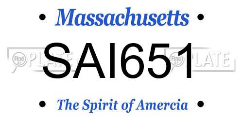 SAI651 Massachusetts License Plate