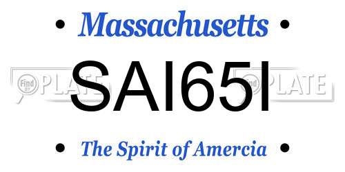 SAI65I Massachusetts License Plate
