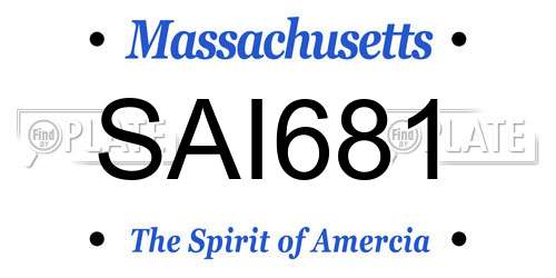 SAI681 Massachusetts License Plate