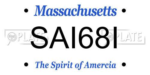 SAI68I Massachusetts License Plate