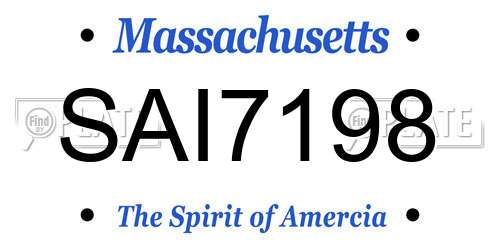 SAI7198 Massachusetts License Plate