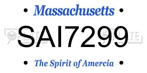 SAI7299 Massachusetts License Plate