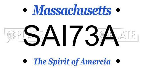 SAI73A Massachusetts License Plate