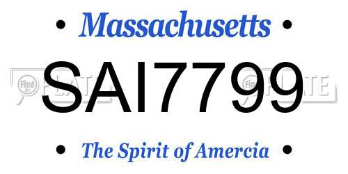SAI7799 Massachusetts License Plate