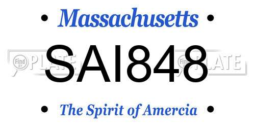 SAI848 Massachusetts License Plate
