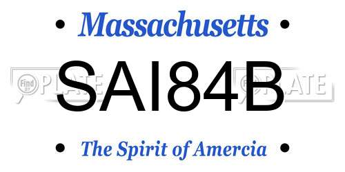 SAI84B Massachusetts License Plate