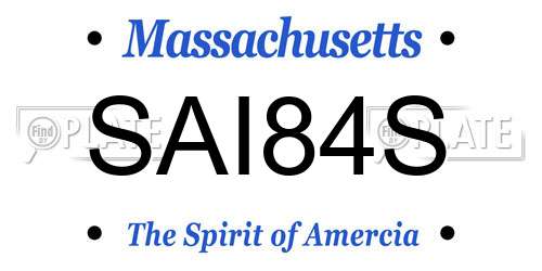 SAI84S Massachusetts License Plate