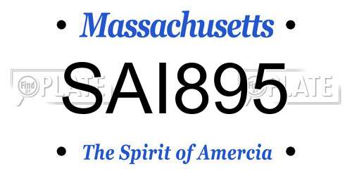 SAI895 Massachusetts License Plate
