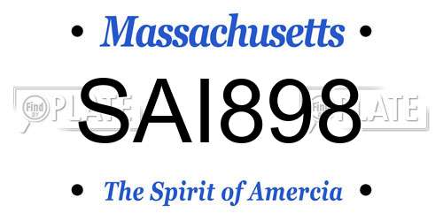 SAI898 Massachusetts License Plate