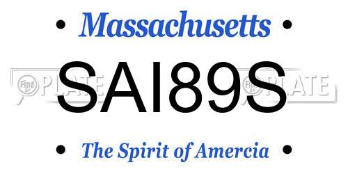 SAI89S Massachusetts License Plate