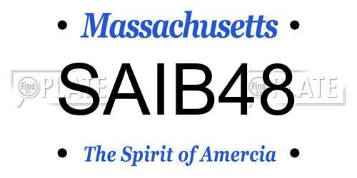 SAIB48 Massachusetts License Plate