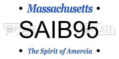 SAIB95 Massachusetts License Plate