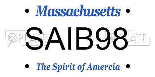 SAIB98 Massachusetts License Plate