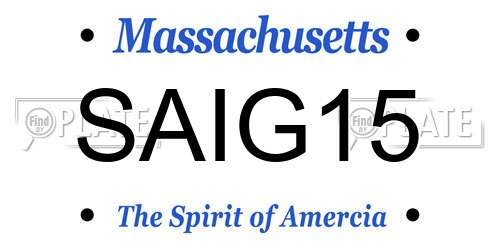SAIG15 Massachusetts License Plate