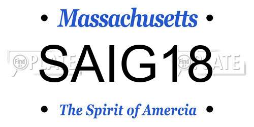SAIG18 Massachusetts License Plate