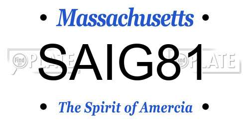 SAIG81 Massachusetts License Plate