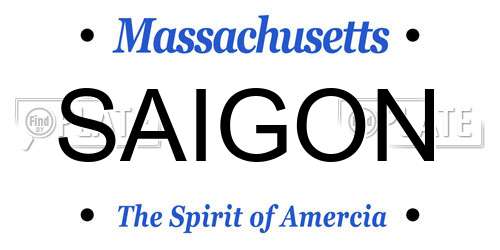 SAIGON Massachusetts License Plate