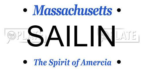 SAILIN Massachusetts License Plate