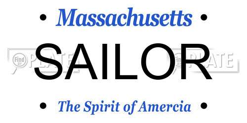 SAILOR Massachusetts License Plate