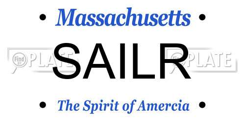 SAILR Massachusetts License Plate