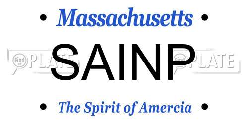 SAINP Massachusetts License Plate