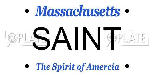 SAINT Massachusetts License Plate
