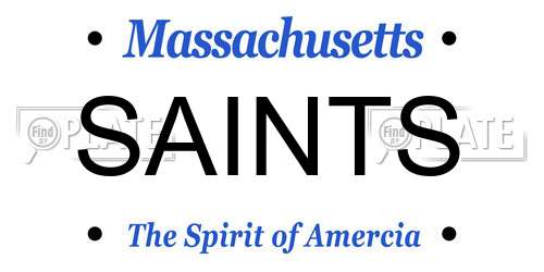 SAINTS Massachusetts License Plate