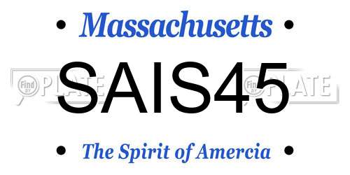 SAIS45 Massachusetts License Plate