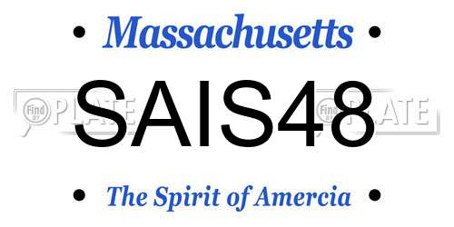SAIS48 Massachusetts License Plate