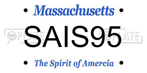 SAIS95 Massachusetts License Plate