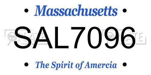 SAL7096 Massachusetts License Plate