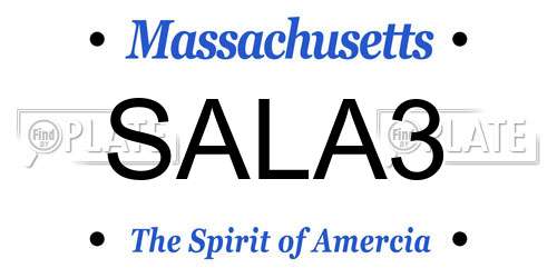 SALA3 Massachusetts License Plate