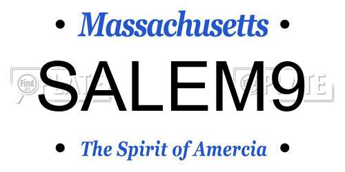 SALEM9 Massachusetts License Plate