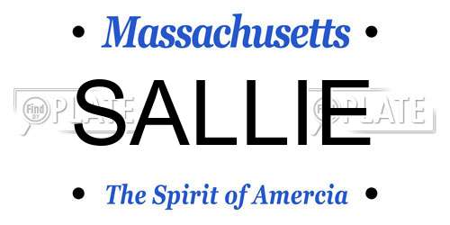 SALLIE Massachusetts License Plate