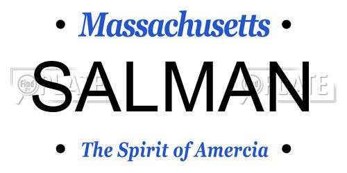SALMAN Massachusetts License Plate