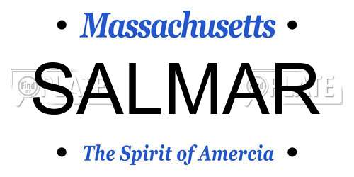 SALMAR Massachusetts License Plate