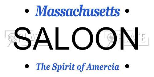 SALOON Massachusetts License Plate