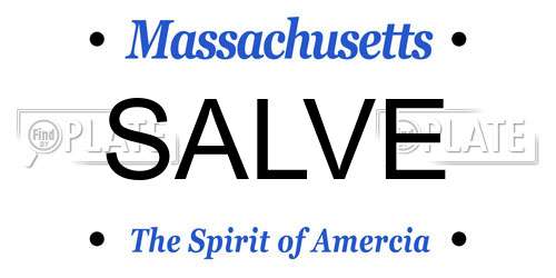 SALVE Massachusetts License Plate