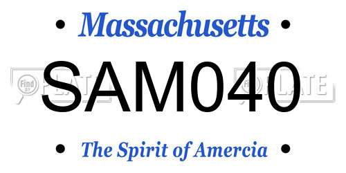 SAM040 Massachusetts License Plate