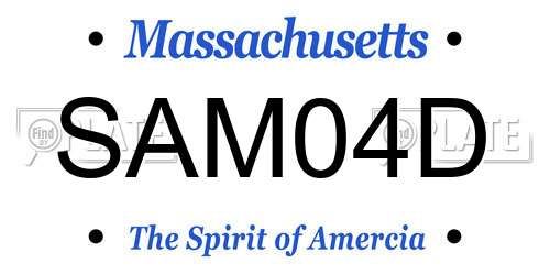SAM04D Massachusetts License Plate