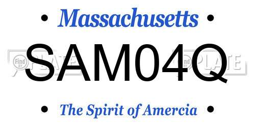 SAM04Q Massachusetts License Plate