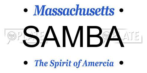 SAMBA Massachusetts License Plate