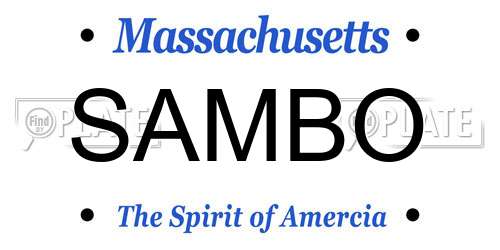 SAMBO Massachusetts License Plate