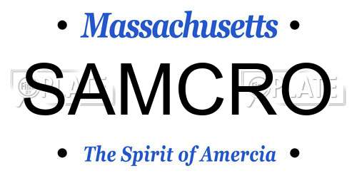 SAMCRO Massachusetts License Plate