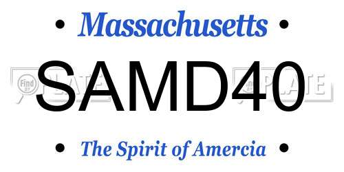 SAMD40 Massachusetts License Plate