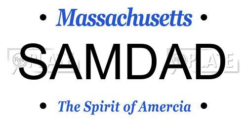 SAMDAD Massachusetts License Plate