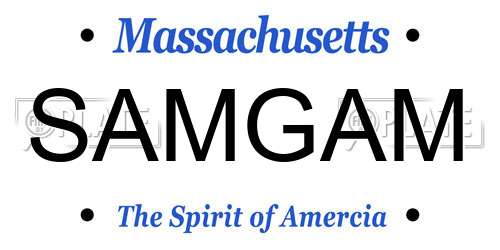 SAMGAM Massachusetts License Plate