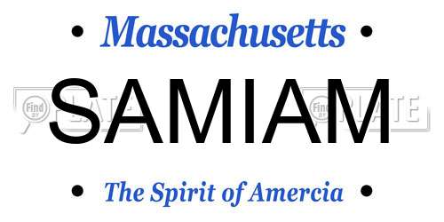 SAMIAM Massachusetts License Plate