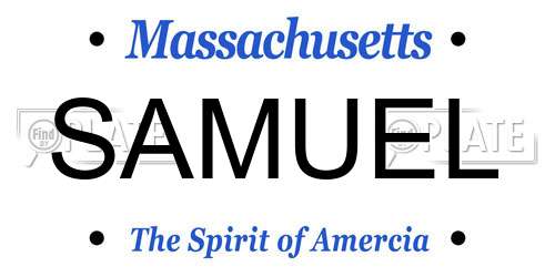 SAMUEL Massachusetts License Plate