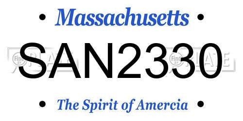 SAN2330 Massachusetts License Plate